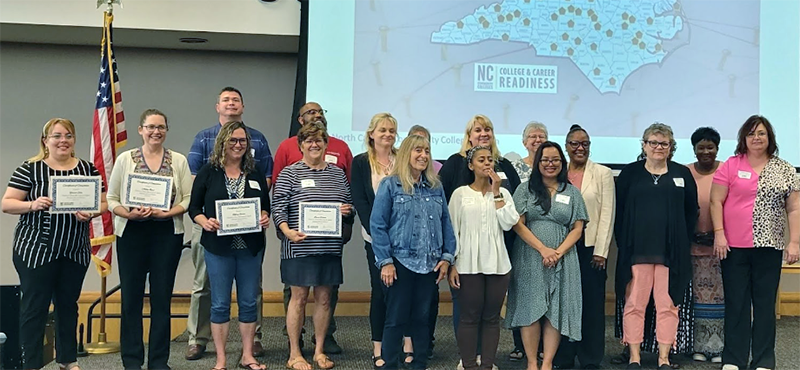 The Eastern Region PDF Network participants showcasing their Standards-In-Action Certificates at the Final PDF Meeting held at Beaufort County Community College on June 22, 2023.