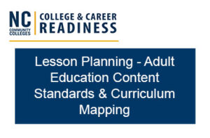 webinar lesson planning adult education content standards and curriculum mapping